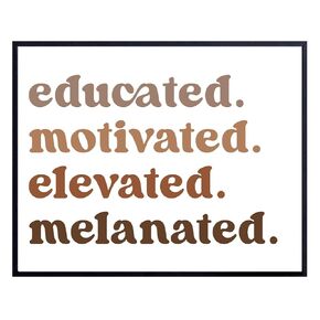 Motivational African American Wall Art & Decor - Classroom Decorations - African American Art - Black Pride - Motivational poster - Black women, Home Office - positive Quotes Inspirational Wall Decor