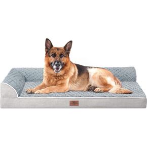 Orthopedic Dog Bed for Extra Large Dogs, Jumbo Dog Bed with Bolsters, Waterproof Dog Bed, Pet Couch Bed with Removable Washable Cover and Nonskid Bottom(Jumbo,Grey)
