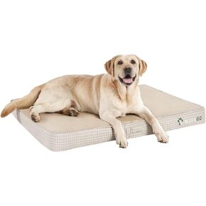 Orthopedic Dog Bed with Removable Washable Cover, Gel Memory Foam and Sponge 2-Layer, Pet Beds with Waterproof Lining and Anti-Slip Bottom for Medium Dogs