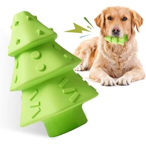 Christmas Dog Toys,Christmas Tree Shape Dog Chew Toys for Aggressive Chewers,Indestructible Tough Durable Squeaky Dog Toys,Puppy Dog Chew Toys for Small Medium Large Breed