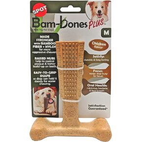 Ethical Pet 3 Pack of Bambones Plus Dog Chew Toys, Medium 6 Inch, Chicken Flavor