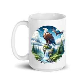Eagle 15oz Forest Scene Ceramic Coffee Mug