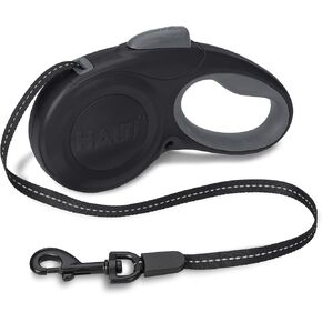 HALTI Retractable Leash for Dogs - Strong & Reflective Extendable Leash, Soft Gel Grip Handle, Easy to Use Brake & Lock. Suitable for Medium Dogs and Puppies (Size Medium, Black, 3m)