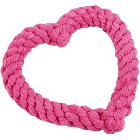 Pink Cute Dog/Cat Chew Toys, Dog Toys for Chewers, Heavy Duty Dental Dog Rope Toy, Creative Love Heart Shaped Interactive Rope Dog Toys, Cotton Puppy Teething Chew Tug Toy for Pet Supplies Dogs
