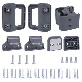 Reinforced Retractable Baby Gate Replacement Parts Kit, Retractable Dog Gate Full Set Wall Mounting Hardware Retractable Pet Gate Accessories with Brackets Latches Anchors and Screws (Gray)