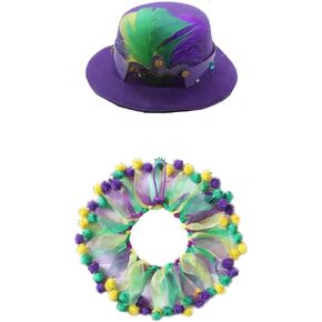 ماردي غرا جرو القط طوق باندانا عقال الحيوانات الأليفة زي لحفلة ماردي غرا (ماردي غرا 3 - حجم صغير) in Kuwait