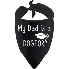 1 Piece My Dad/Mom is a Dogtor Dog Bandana Funny Vet Student Graduation Gift Dog Puppy Bandana Gift for Veterinarian (Dogtor Mom D)