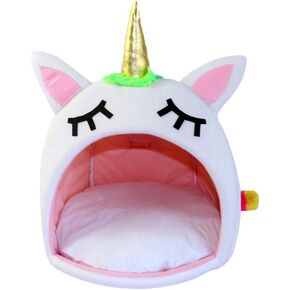 Winter Pet Sleep Bed Warm Unicorn Pet House Bed Pet Supplies for Cat Dog (Size M) Pet Dog Supplies