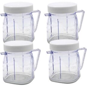 Replacement Parts Mini 1-cup Plastic Jar,Compatible with Oster Blender (4 Pcs)