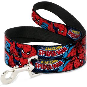 Buckle-Down Dog Leash Amazing Spider Man Available in Different Lengths and Widths for Small Medium Large Dogs and Cats, Multicolor, 6 Feet Long - 1" Wide (DL-6FT-WSPD001)