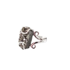 Natural Pyrite Ring, Rough Pyrite Gemstone Ring, Money Catching Power, Hippie Wire Ring, 925 Sterling Silver, Womens Ring, Christmas, Thanksgiving, Statement Jewelry, Rough Gemstone Jewelry (10)
