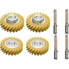 (8/Pack) W10380496 Carbon Brushes & W10112253 Mixer Worm Gear Replacement For Whirlpool & Kitchenaid Mixers Parts Number 4162897 4169830 Ap4295669