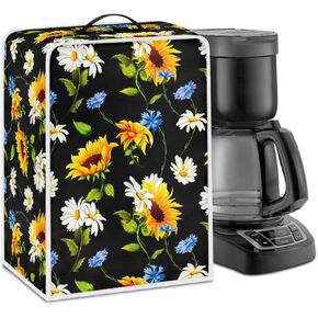 Coffee Tee Design Coffee Maker Cover Dust Proof Appliance Cover, Machine Washable Polyester Stand Mixer Cover with Durable Handle Waterproof Fits Blender/Toaster/Air Fryer