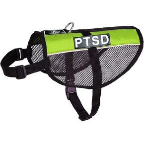 PTSD Service Dog mesh Vest Harness Cool Comfort Nylon for Dogs Small Medium Large Purchase Comes with 2 Reflective PTSD pathces. Please Measure Your Dog Before Ordering