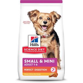 Hill's Science Diet Perfect Digestion, Adult 1-6, Small & Mini Breeds Digestive Support, Dry Dog Food, Chicken & Brown Rice, 3.5 lb Bag