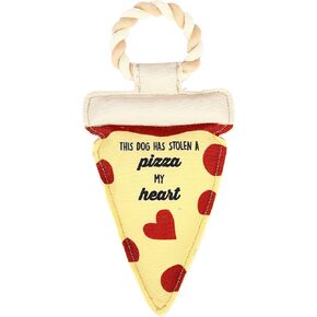 Pavilion Gift Company Stolen A Pizza My Heart Dog Toy, 13", Yellow