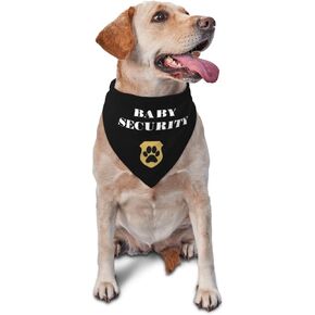 Baby Security in Training Dog Scarf Accessories Props Decorations,Pregnancy Announcement,Reversible Gender Reveal Dog Bandana,Gift for Dog Lover Party (Black)