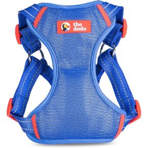 The Dodo Blue Dog Harness - Small; Easy Step-in Harness for Dogs; Breathable Mesh Fabric; Snap-together, Pinch Release Buckle, Ring for Leash Attachment; Everyday Pet Apparel