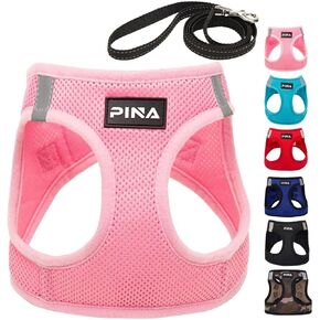 PINA Dog Harness for Small Dogs No Pull, Small Dog Harness and Leash Set, No Choke Breathable Mesh Dog Vest Harness, Lightweight Adjustable Small Medium Dog Harness - Easy to Put On and Take Off