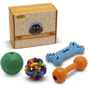 Fetch Toys for Dogs to Keep Them Occupied - Colorful Durable Dog Toy Bundle for Moderate Chewers - Puppy Enrichment Toys Promote Teeth Cleaning, Eliminate Boredom & Provide Hours of Fun - 4 Pack