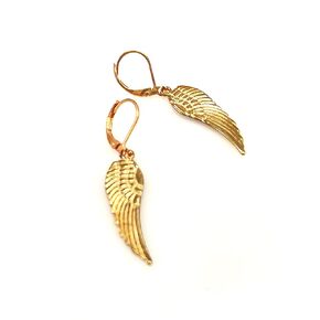 Rose Gold Plated Angel Wing Medium Sized Earrings