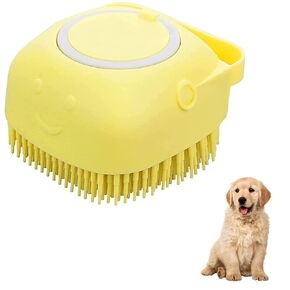 Dog Bath Brush Silicone Rubber Dog Grooming Brush Silicone Puppy Cat Grooming Cleaning for Short Long Haired Dogs and Cats Washing (Blue)