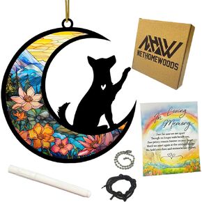 Husky Dog Memorial Suncatcher, Personalized Husky Ornament with Name Date, Rainbow Bridge Dog Sympathy Card, Dog Passing Away Gift, Loss of Dog Sympathy Gift, Bereavement Gift