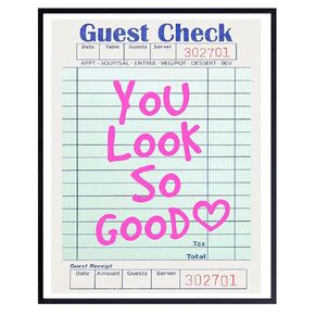 Inspirational quote Bathroom Wall Art & Decor - Pink Cute Bathroom, Home Office, Bedroom Decor for Women Teen Girls - Trendy Funky Preppy Boho-chic Pop art Positive Quotes Motivational poster 8x10