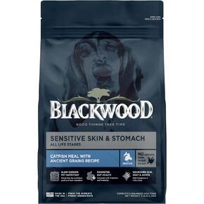 Blackwood Sensitive Skin & Stomach Dry Dog Food, Salmon Meal & Brown Rice with Ancient Grains, 24 Pound Bag with Prebiotics & Probiotics to Promote Gut Health