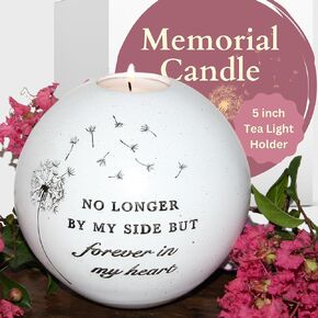 Memorial Candle for Loss of Loved One - Perfect Sympathy Gift, Memory Candles for Deceased - 5 x 5 inch Remembrance Candle, Touching Condolance Gift, in Loving Memory Candle by PetAngell