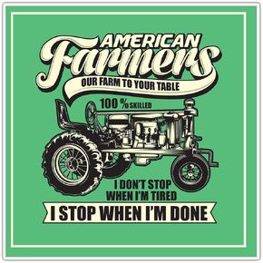 American Farmers: Our Farm To Your Table" Vinyl Decal – Support Local Agriculture Car Bumper & Window Sticker Laptop Skateboard Luggage Sticker for Truck Hardhat Stickers for Men and Woman 4.5" so22