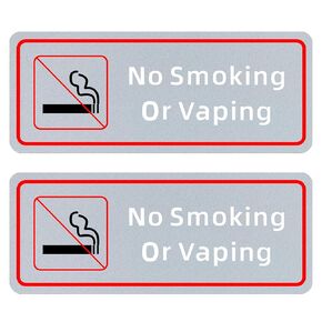 No Smoking for Business - Office & Home Window Clings and Glass Pastes - Ideal for Businesses and Non-smoking Public Places - 4" × 10" Vinyl Self Adhesive Prohibition Tobacco (No smoking)