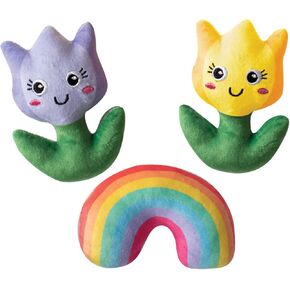 Fringe Studio Plush Dog Toy Set, Love Blooms, Small 3 Piece Set, Pet Shop Collection (662005)