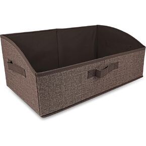 Non-woven Fabric Dog Toys Storage Box & Dog Accessories Basket with 3 Handles, Foldable and Portable Dog Toy Bin, Perfect for Pet Toys and Blankets, Dark Brown