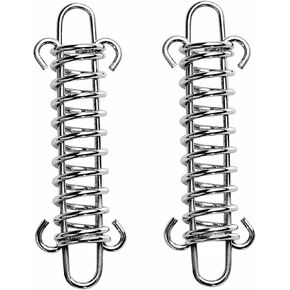 2Pcs Dog Leash Shock Absorbing Buffer Tension Spring Training Sun Shade, Heavy Duty Stainless Steel 304 Tent Rope Fixed Buckle Drawbar Spring (L)
