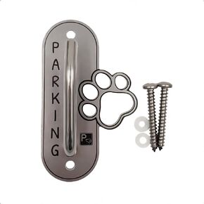 Dog Leash Hitch Parking Hook Heavy Duty Wall-Mount Stainless Steel Dog Tie Out - Leash Holder for Wall - Mounting Hardware Kit Included (3" x 5")