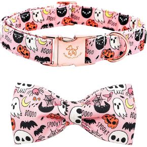 Elegant little tail Dog Collar with bow - Fall Dog Collar Bow Thanksgiving Turkey Bow Girl Boy Pet Collar Soft Dog Bowtie Collars for Medium Dogs