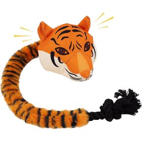 Wild Tails Durable Stuffed Animal Dog Rope Toys - Tug of War Interactive Dog Rope Teething Toys for Aggressive Chewers - Medium and Large Breed - Squeaky Fox