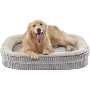 Orthopedic Dog Bed for Medium Dogs, Sofa Dog Bed with Egg Crate Foam, Washable Dog Bed with Removable Cover and Non-Slip Bottom, 4-Sided Bolster Cushion Pet Bed, Gray