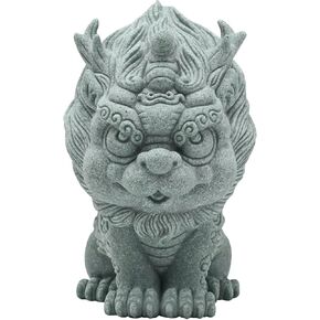 Feng Shui Ornaments Fish Tank Foo Dogs Bonsai Aquarium Fish Tank Statue Asian Oriental Aquarium Statues Qi Lin Figurines for Garden Fish Tank Bonsai Decoration Desktop Attract Wealth and Luck (S)