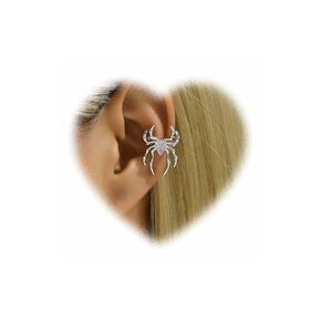 Gothic Spider Earrings Silver Spider Studs Earrings 3D Spider Earrings White Diamond Spider Studs Earrings Exaggerated Spider Earrings Cosplay Halloween Earrings Jewelry (white diamond)