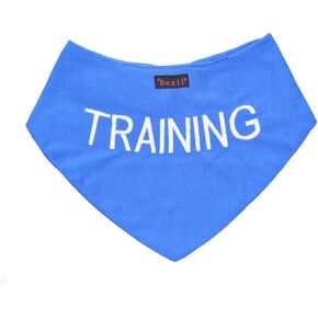 Training Blue Dog Bandana Quality Personalised Embroidered Message Neck Scarf Fashion Accessory Prevents Accidents by Warning Others of Your Dog in Advance