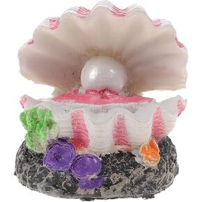Aquarium Shell Decor Air Bubble Stone with Air Stone Bubbler Volcano Ornament Mini Cute Undersea Clam Pearl Ornaments for Fish Shrimp Crab Betta Tank