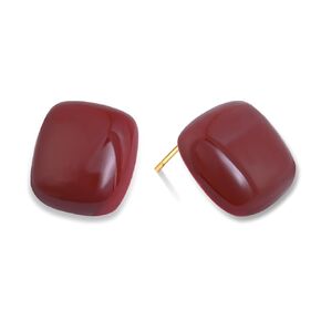 Red Stud Earrings for Women Enamel Colorful Button Earrings Square Stud Earrings for Gift