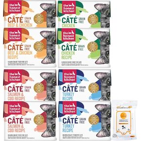Variety (8) Honest Kitchen Grain-Free Cate Wet Cat Food (2.8-oz Each) with AuroraPet Wipes