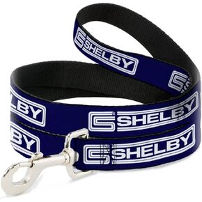 Dog Leash Carroll Shelby CS Shelby Racing Logo Block Navy White 4 Feet Long 1.5 Inch Wide