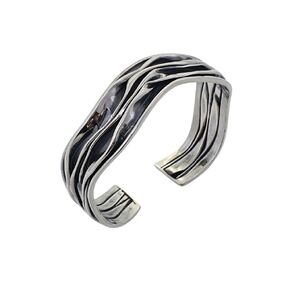 Women's Bracelet - Statement Bangle Crushed Style 925 Sterling Silver Cuff Bangle Bracelet for Women Ladies Girls (25 Mm)