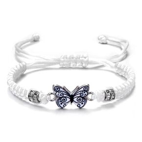 Butterfly Bracelets for Women teen Girls,Adjustable Hand Woven String Bracelets,Friendship Matching Bracelet Back to School, Birthdays, Christmas Gifts(Purple)