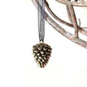 Enchanted Leaves- Brass Pine Cone Ornament | Holiday Pinecone Ornament | Winter Nature Ornament | Woodland Gift Tags