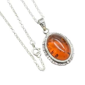 Baltic Amber Pendant, 925 Sterling Silver, Manmade Jewellery, Gemstone Pendant, Women Jewellery, Wedding Pendant, Part Wear Pendant